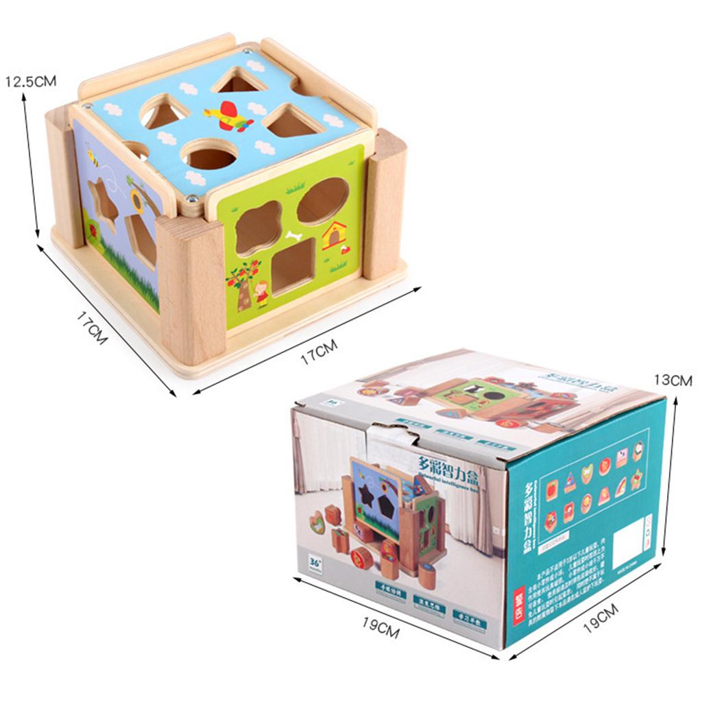 Intelligence Cube Developmental Toy Teaching Clock Geometric Building Block