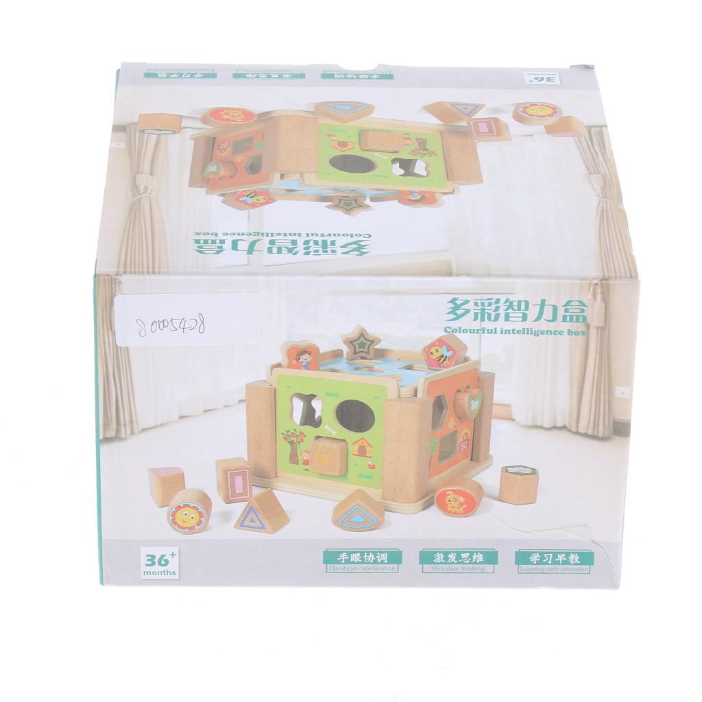 Intelligence Cube Developmental Toy Teaching Clock Geometric Building Block