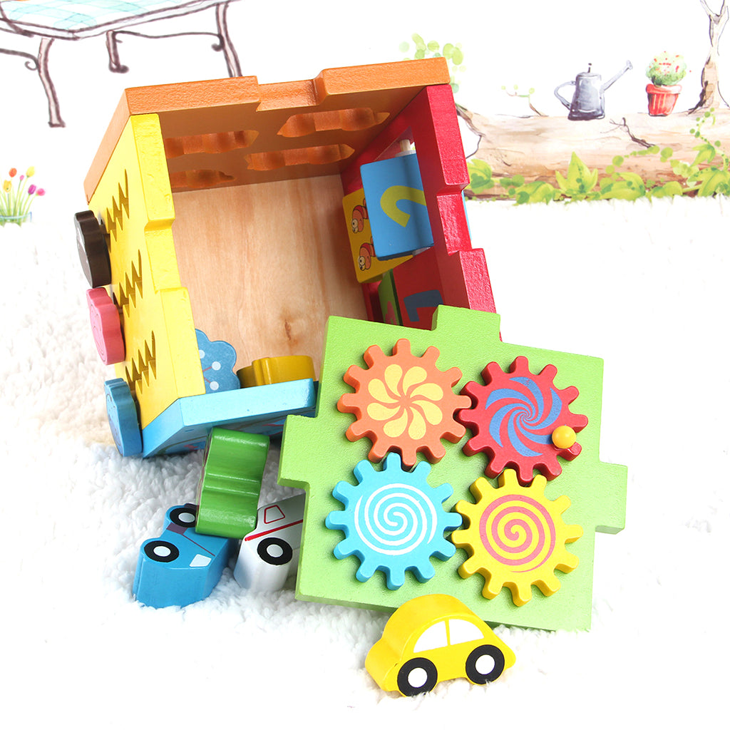 Intelligence Cube Baby Educational Toy Animal Building Blocks Revolving Gear