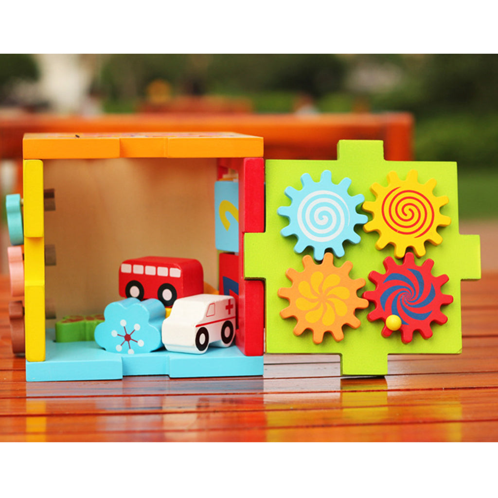 Intelligence Cube Baby Educational Toy Animal Building Blocks Revolving Gear