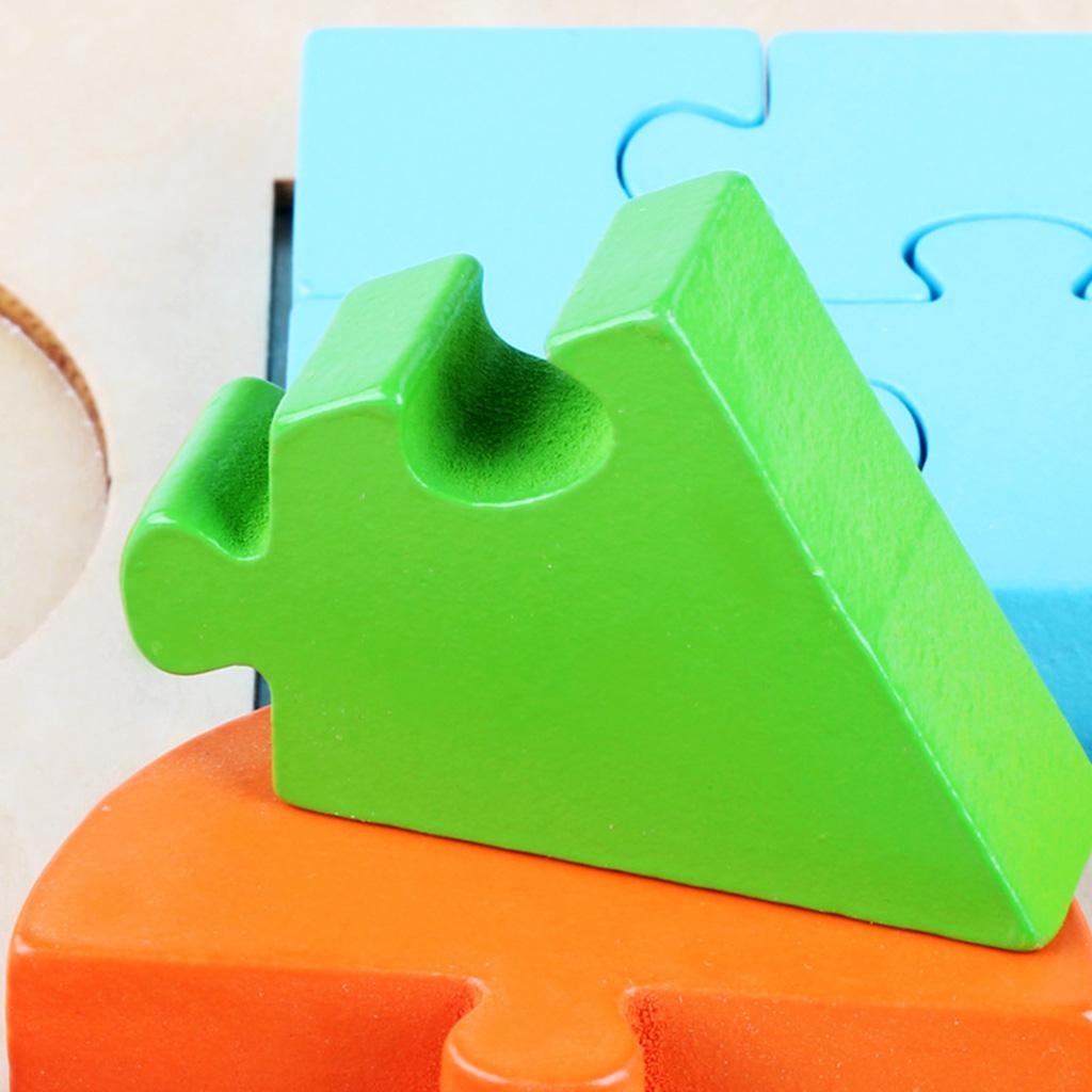 Geometry Shape Wooden Jigsaw Block Puzzle Children Education Toys Style 3