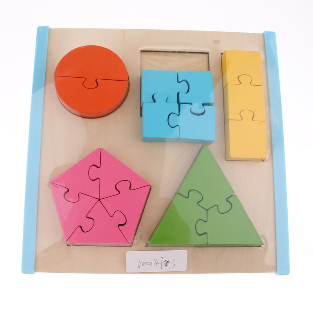 Geometry Shape Wooden Jigsaw Block Puzzle Children Education Toys Style 3
