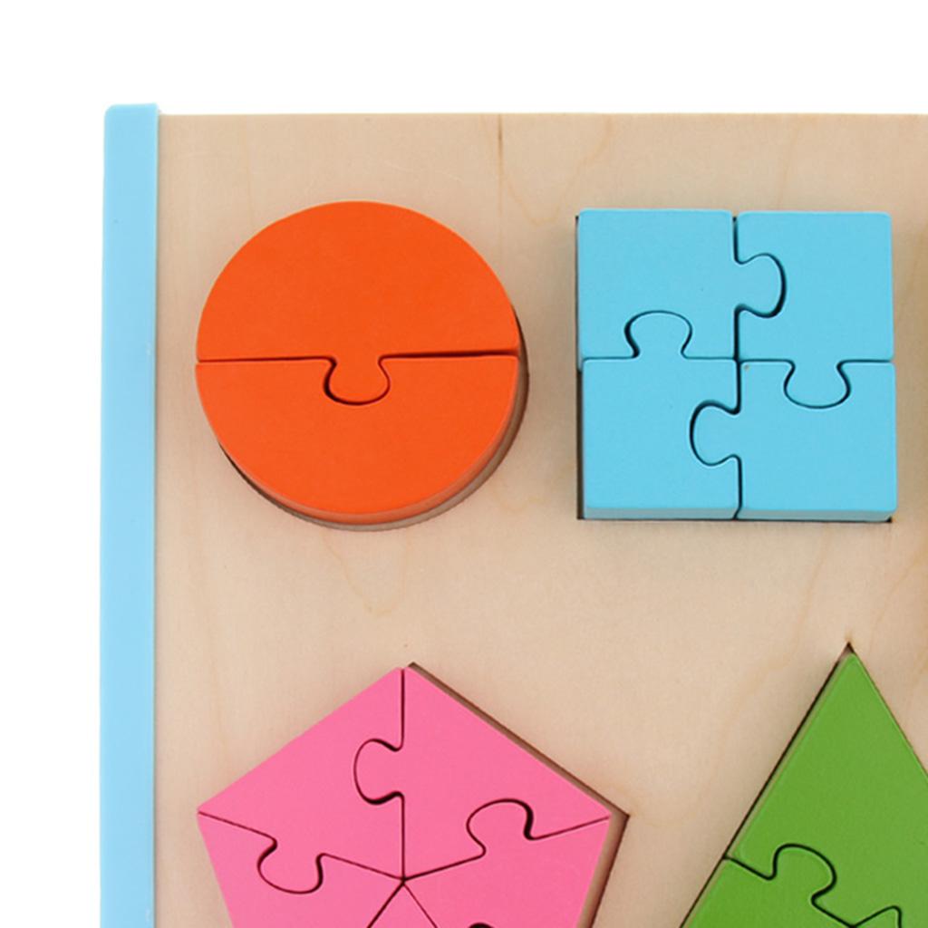 Geometry Shape Wooden Jigsaw Block Puzzle Children Education Toys Style 3