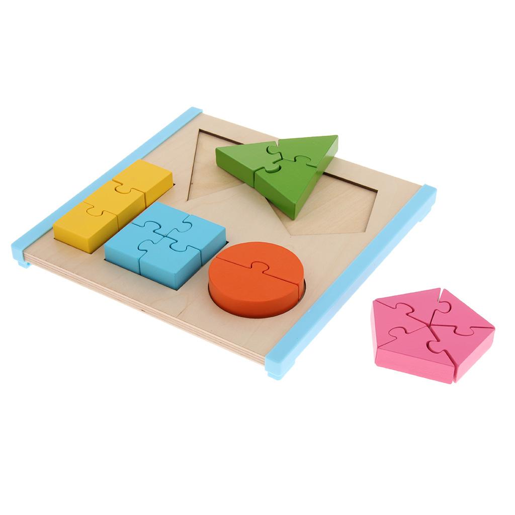 Geometry Shape Wooden Jigsaw Block Puzzle Children Education Toys Style 3