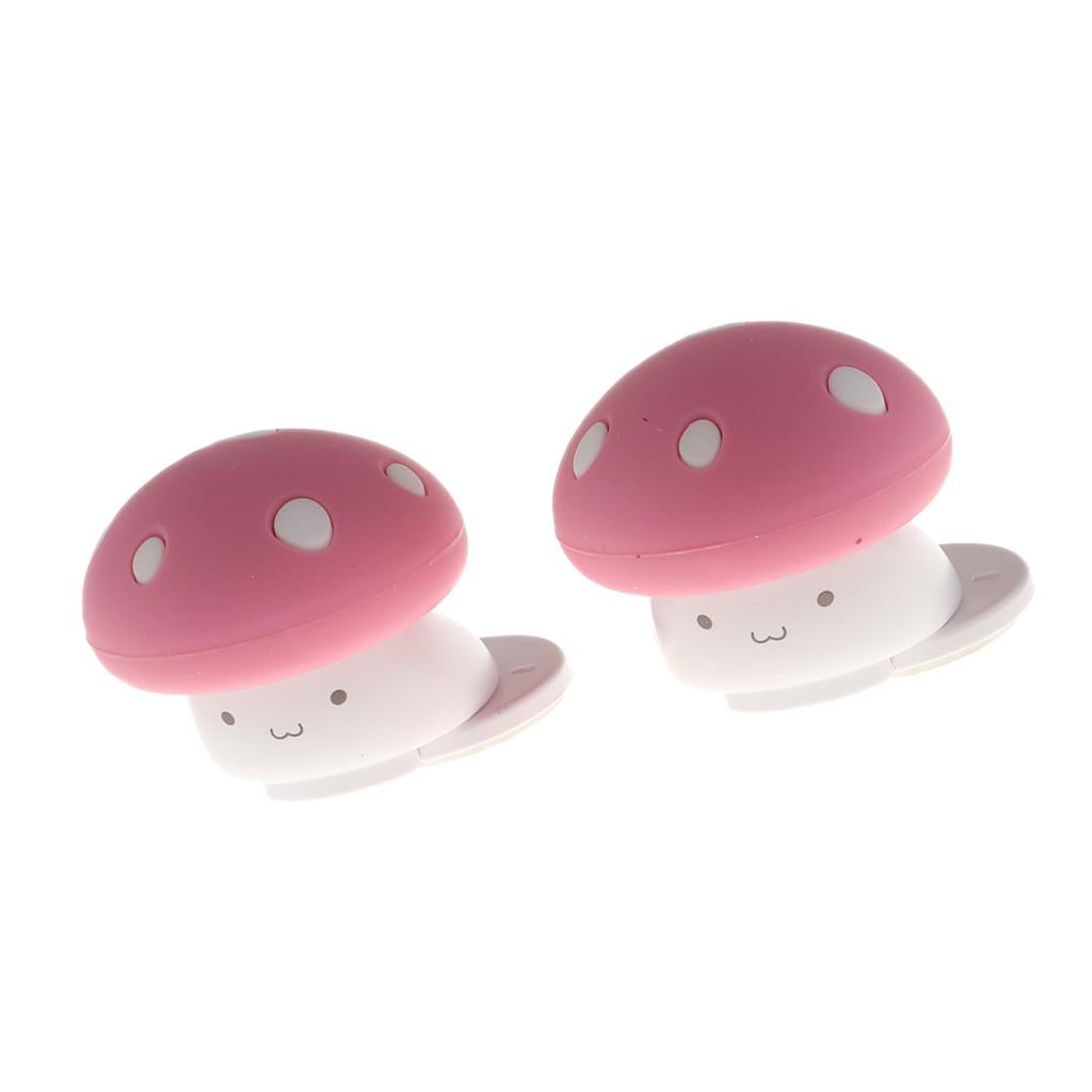 2Pcs Silicon Finger Pinch Guard Cartoon Mushroom Safety Door Stoppers Red
