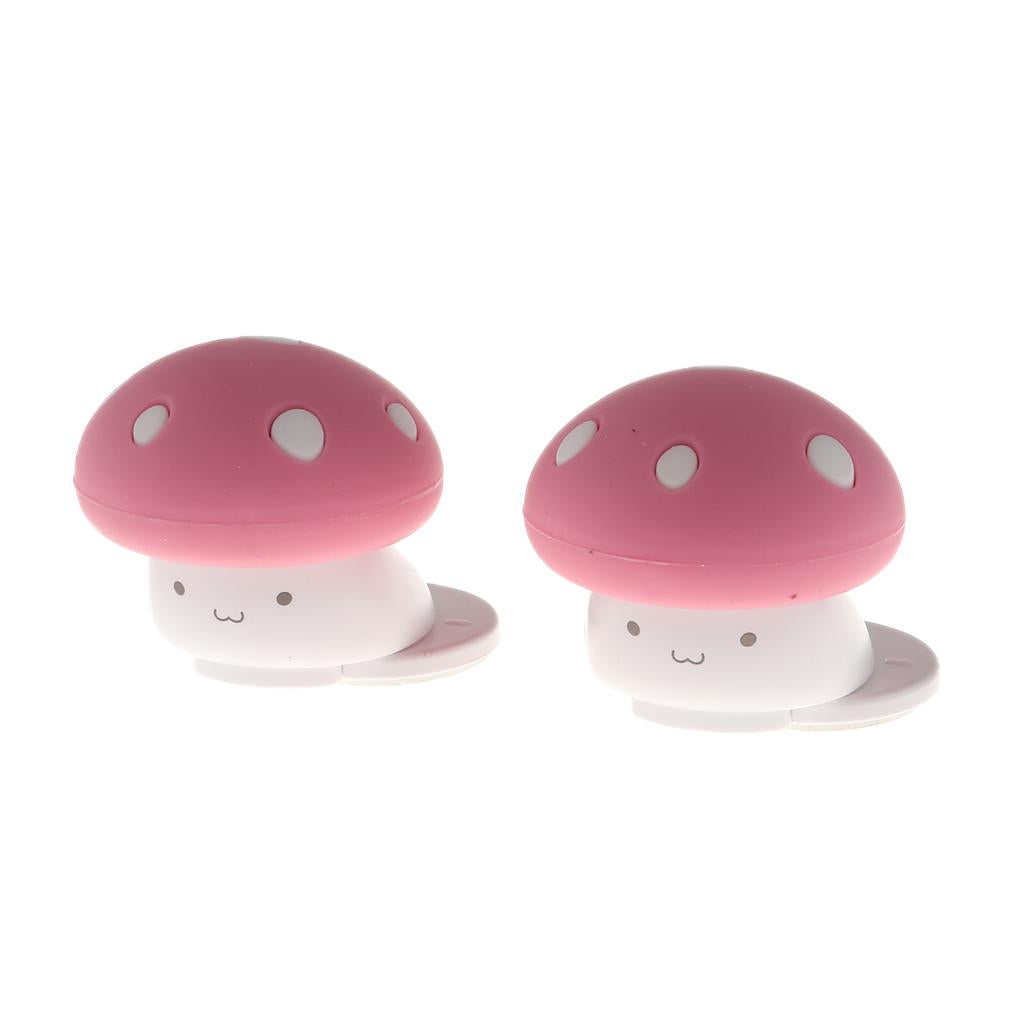 2Pcs Silicon Finger Pinch Guard Cartoon Mushroom Safety Door Stoppers Red