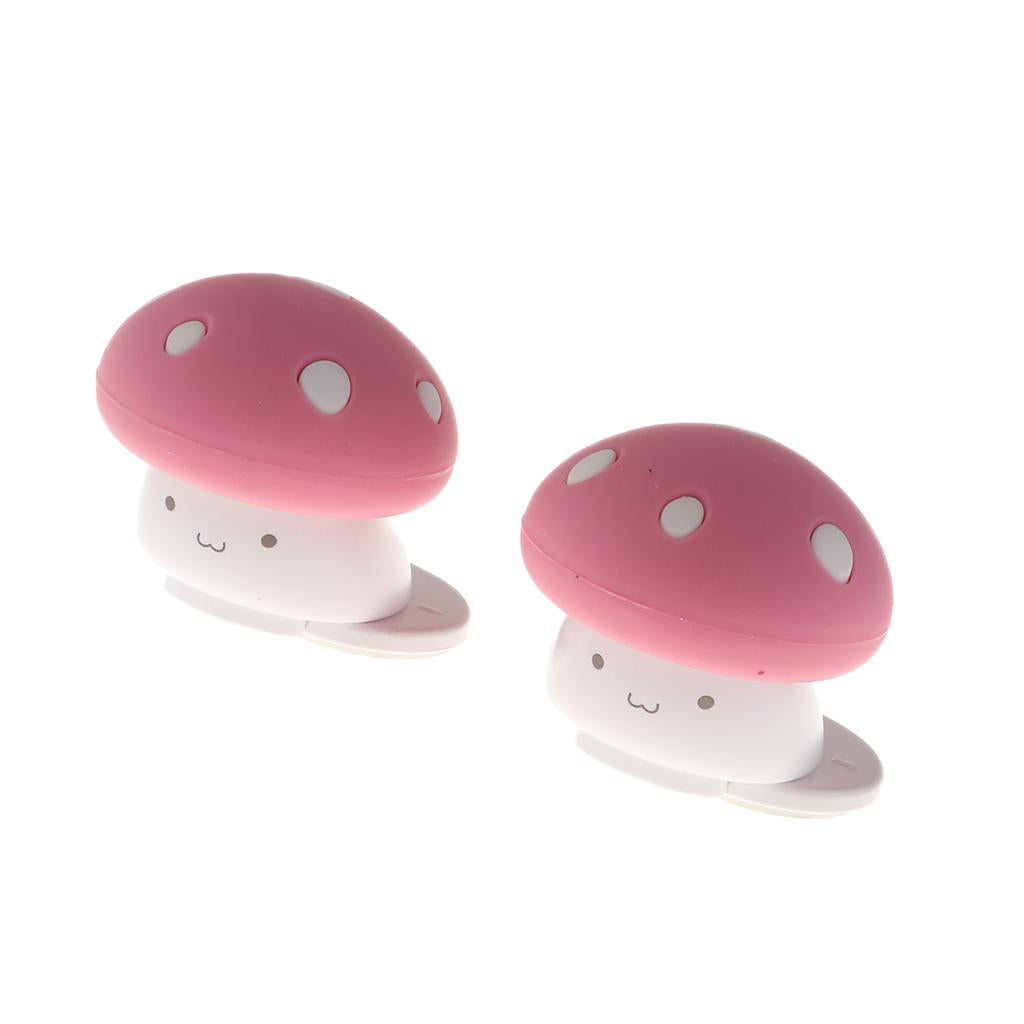 2Pcs Silicon Finger Pinch Guard Cartoon Mushroom Safety Door Stoppers Red