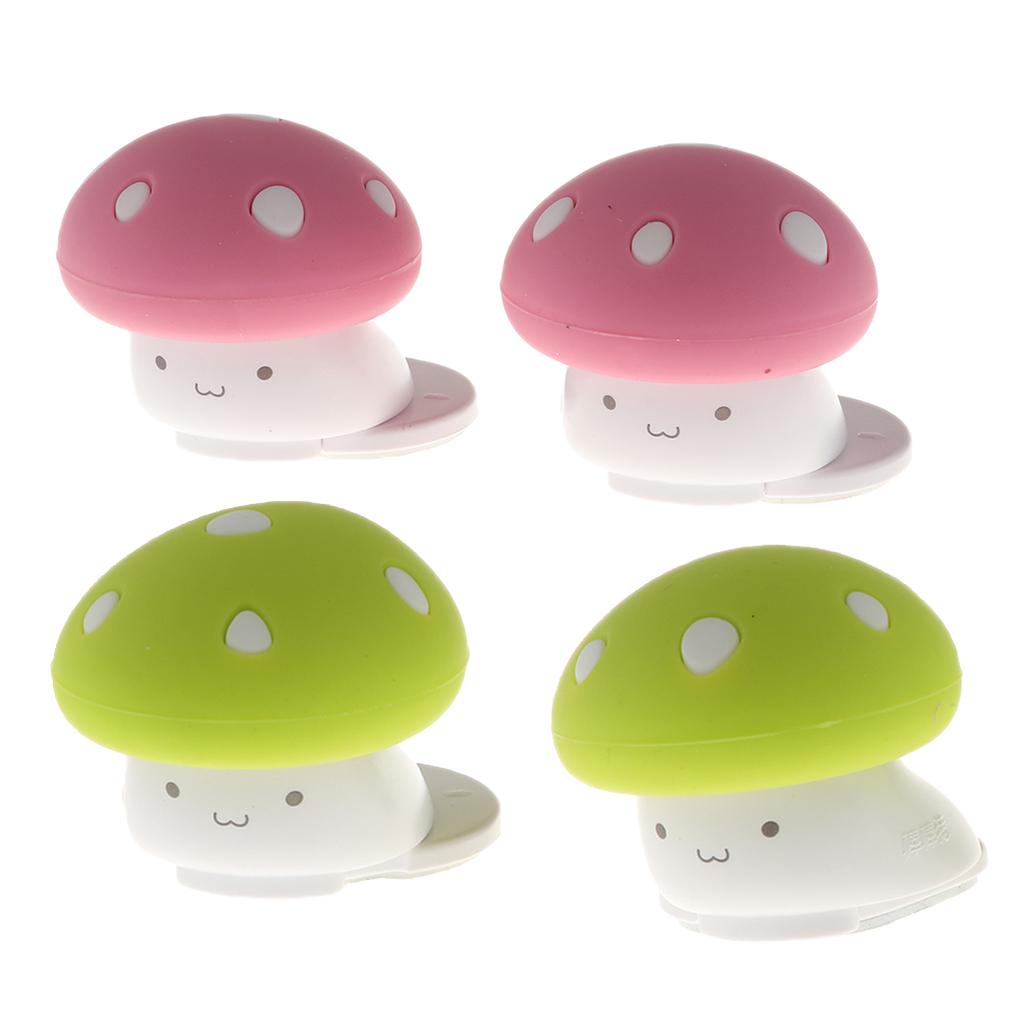 2Pcs Silicon Finger Pinch Guard Cartoon Mushroom Safety Door Stoppers Red