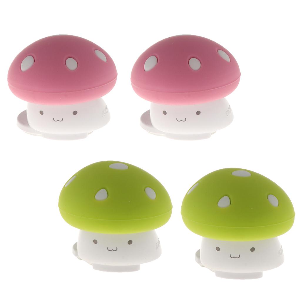 2Pcs Silicon Finger Pinch Guard Cartoon Mushroom Safety Door Stoppers Red