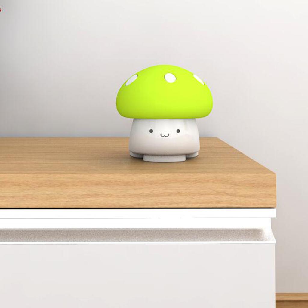 2Pcs Silicon Finger Pinch Guard Cartoon Mushroom Safety Door Stoppers Green