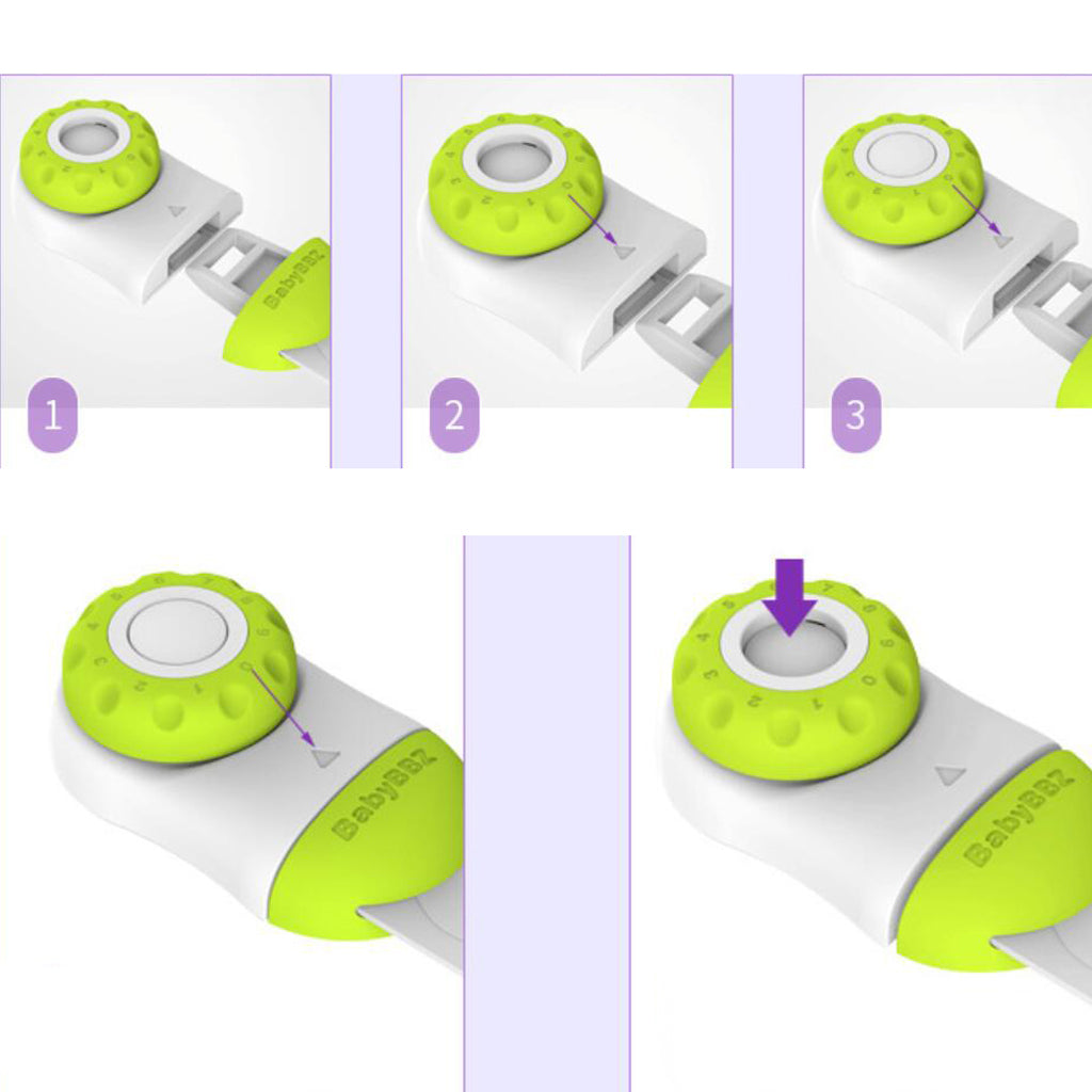 3Pcs Door Drawer Cabinet Safety Trick Lock Baby Infant Cupboard Locks Green