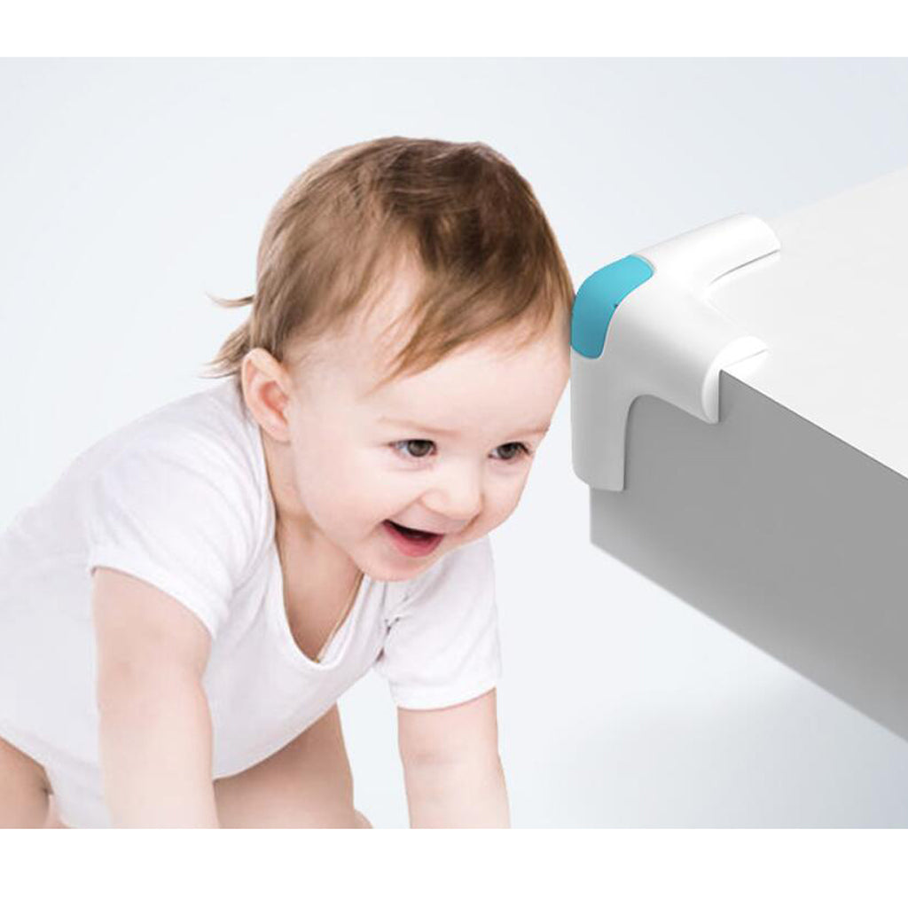Pack of 4 Baby Proofing Edge & Corner Guards Corner Protector T Shape Blue