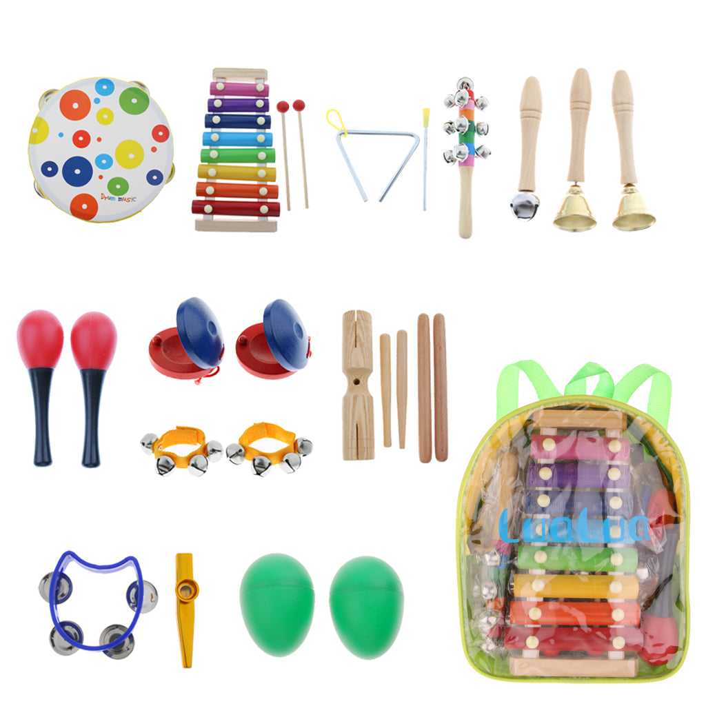 Set of Orff Wooden Kids Toy Percussion Instrument Parts Gift for Teaching
