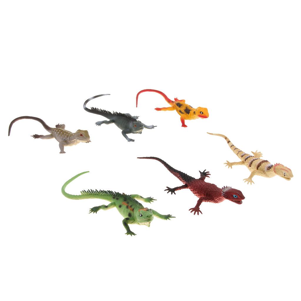 6Pcs Simulation Lizard Crocodile Wildlife Animal Model Toy Kids Gift Nature