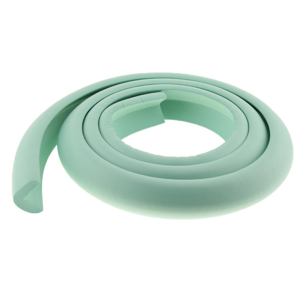 2M L Shape Rubber Strap Edge Guard Baby Safety Corner Protection Green