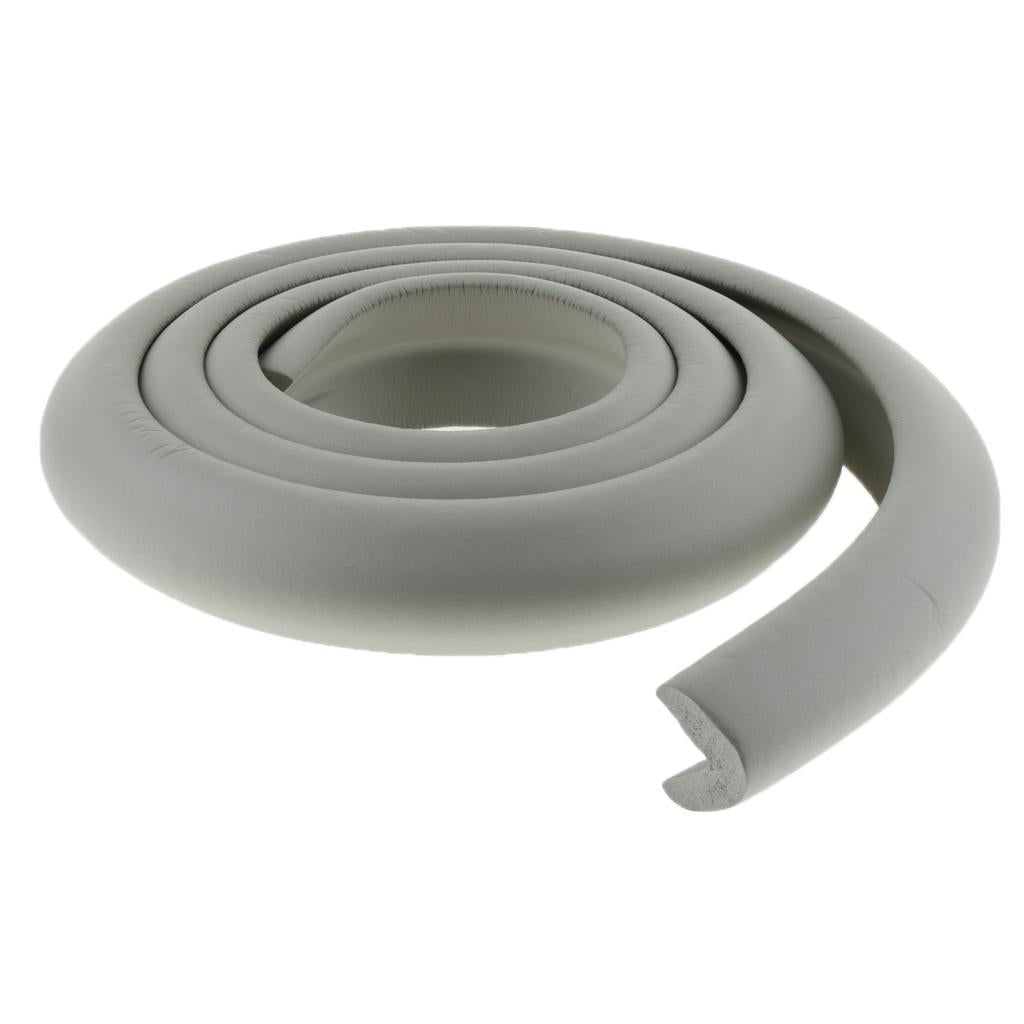 2M L Shape Rubber Strap Edge Guard Baby Safety Corner Protection Gray