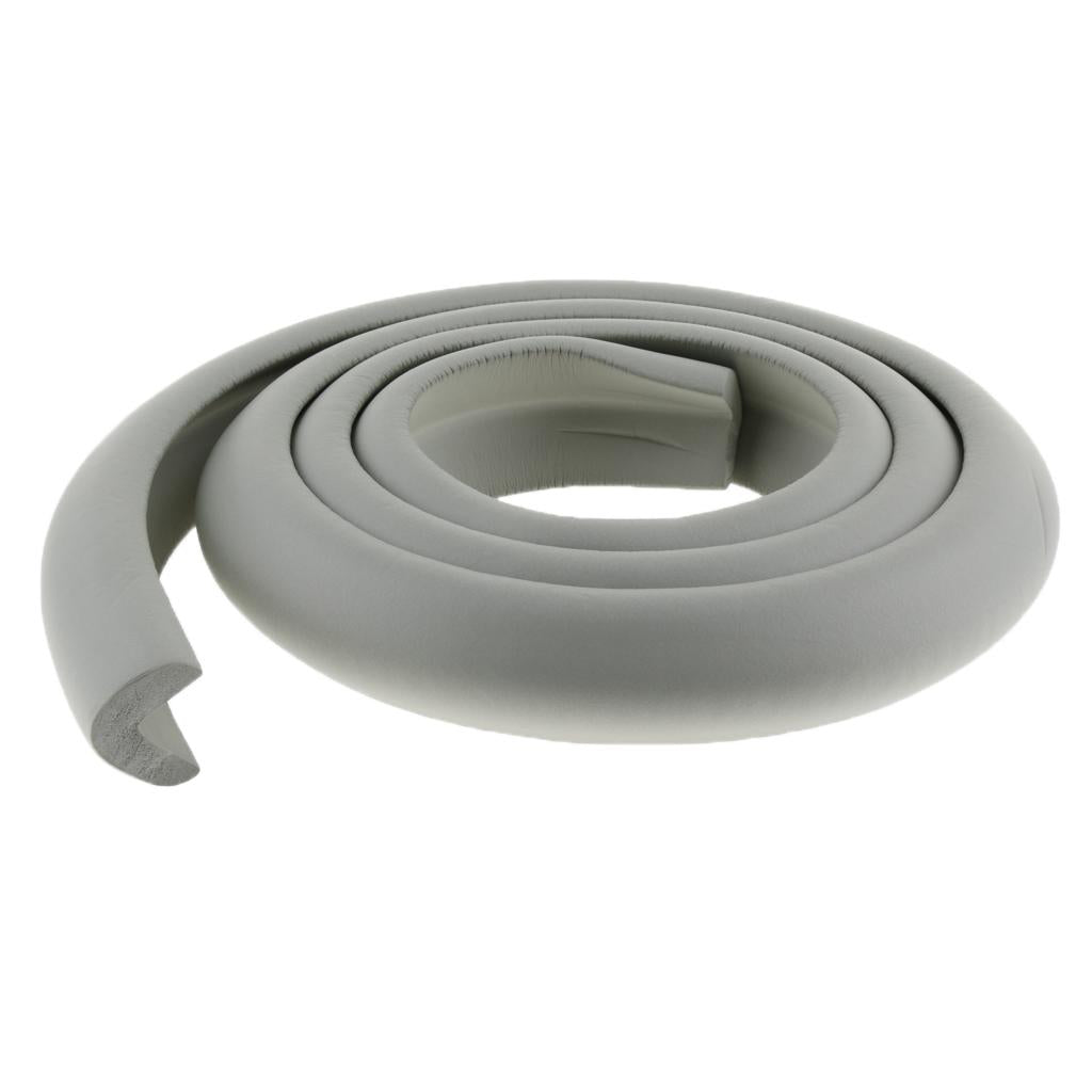 2M L Shape Rubber Strap Edge Guard Baby Safety Corner Protection Gray