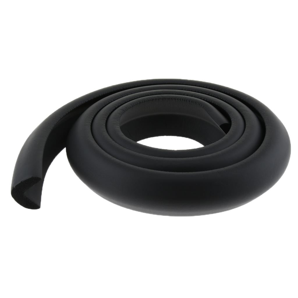 2M L Shape Rubber Strap Edge Guard Baby Safety Corner Protection Black