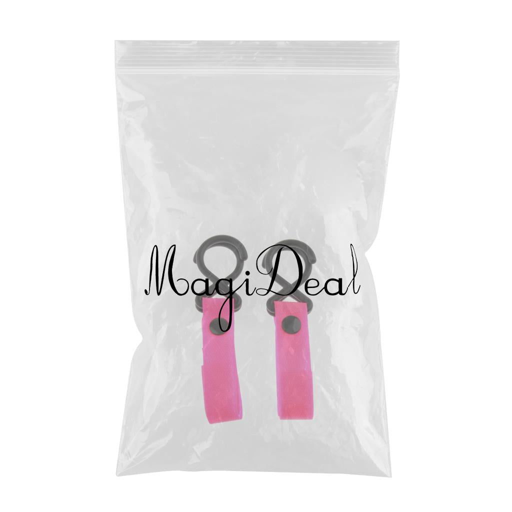 2 Pieces Stroller Hooks Adjustable Hanger for Baby Diaper Bags Rose