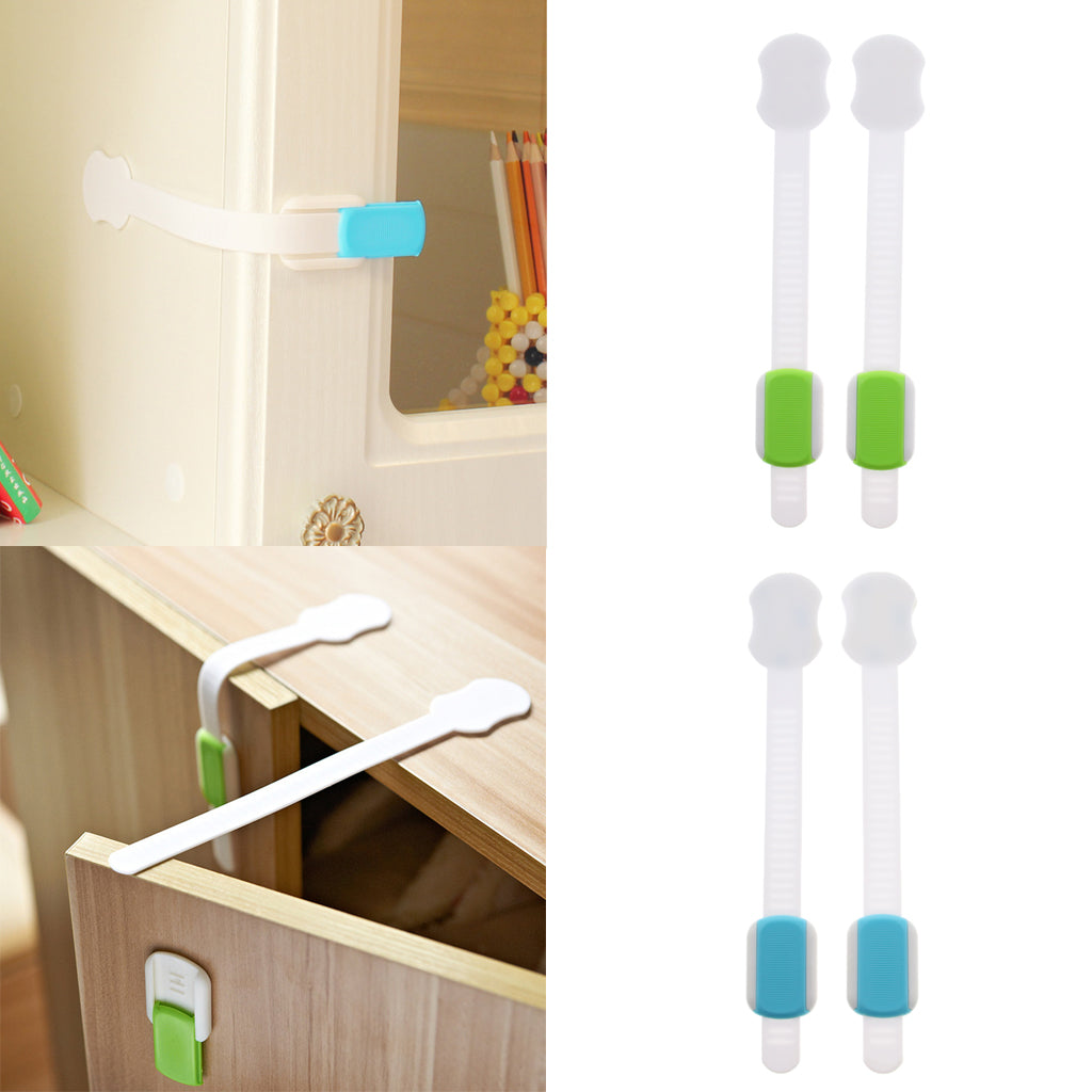 2pcs/Lot Drawer Door Cabinet Cupboard Toilet Safety Locks Blue