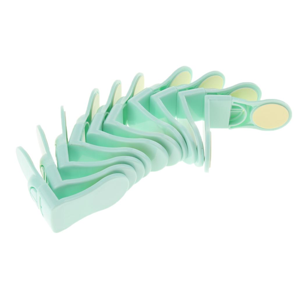 Pack of 10 Plastic Baby Proofing Right Angle Safety Lock for Cabinets Green