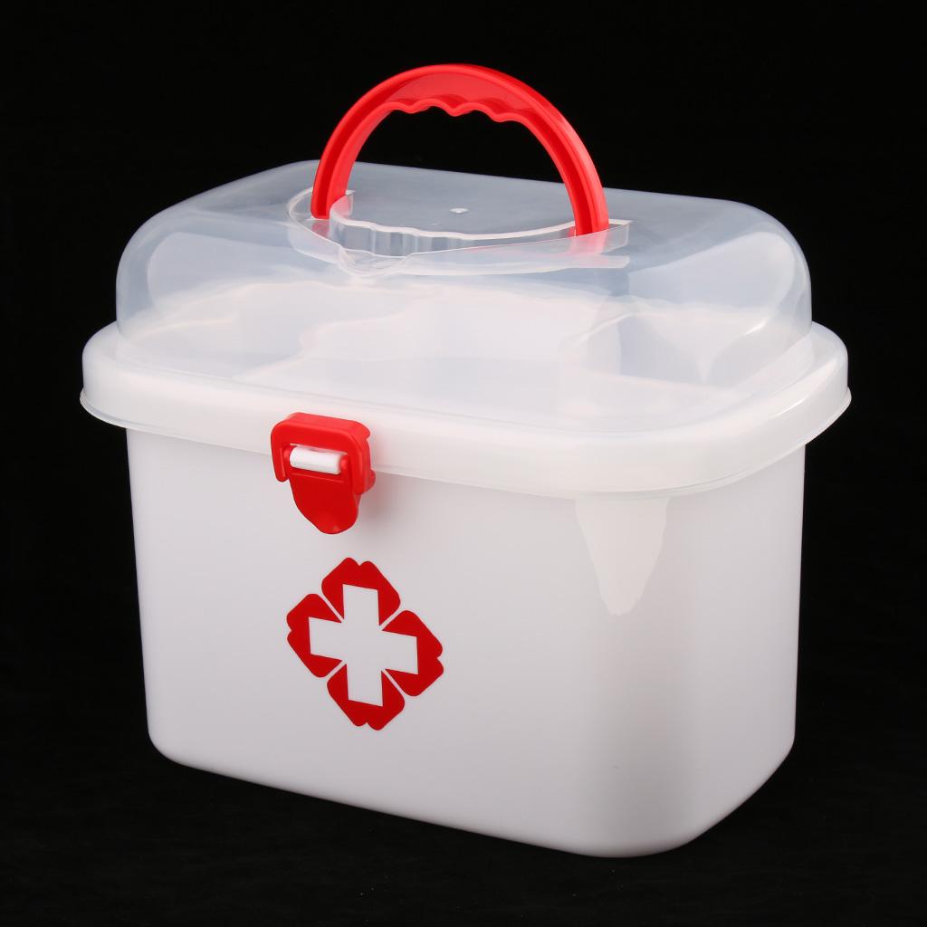 Family Medicine Plastic Box Bin First Aid Storage Handle Case For Baby Kids