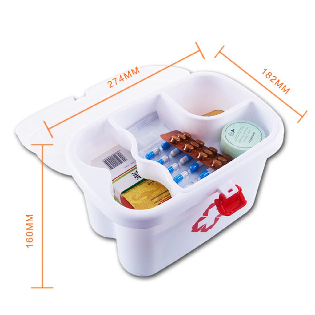 Family Medicine Plastic Box Bin First Aid Storage Handle Case For Baby Kids