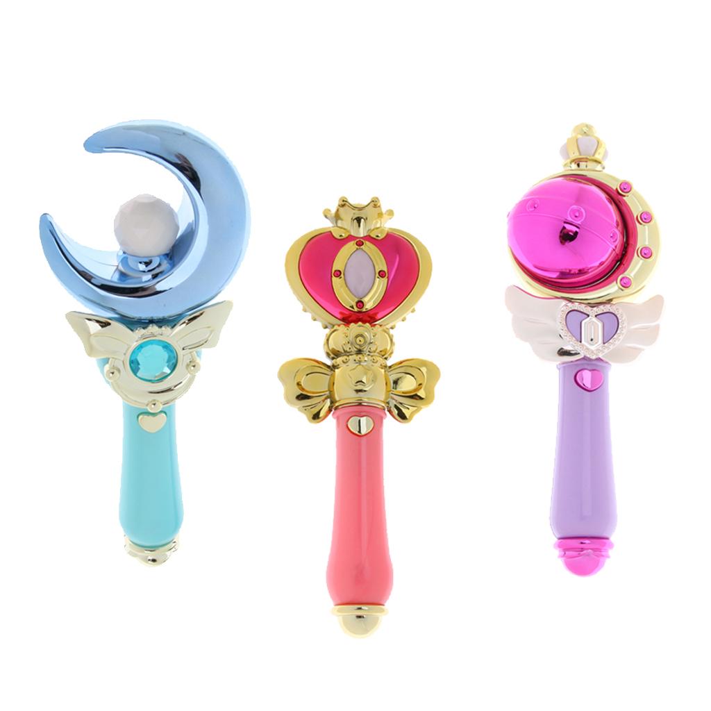 Princess Fairy Wand Magic Wands Flashing Glow Wand with Music Heart Shape