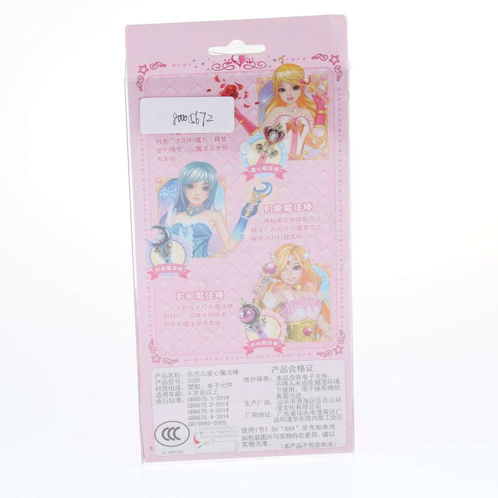 Princess Fairy Wand Magic Wands Flashing Glow Wand with Music Heart Shape