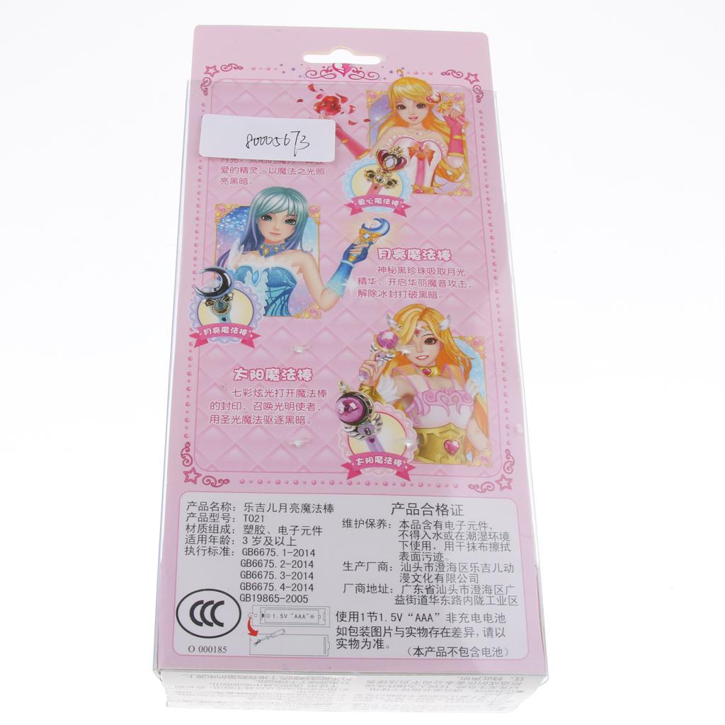 Princess Fairy Wand Magic Wands Flashing Glow Wand with Music Moon Shape