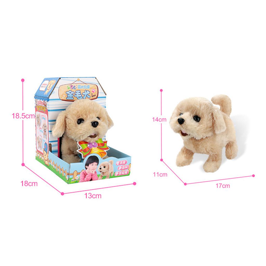 Electronic Plush Dog Robot Toy Walk Bark Wag tail Kids Gift Golden Retriever