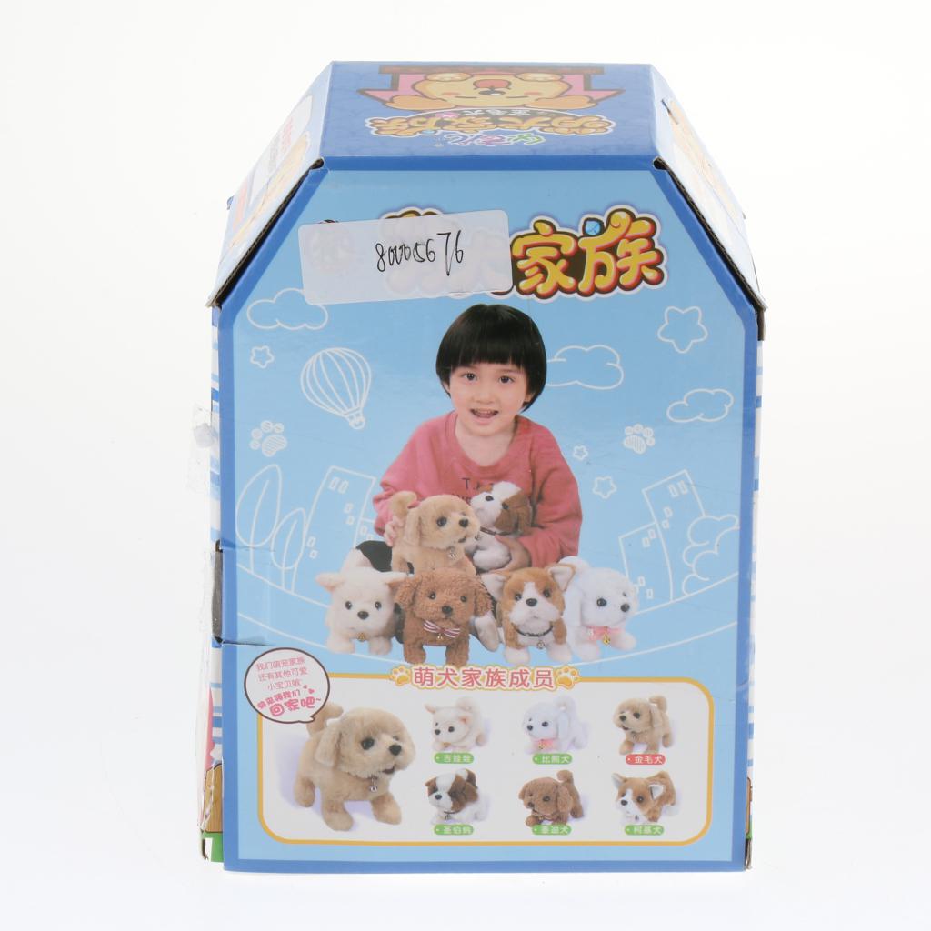 Electronic Plush Dog Robot Toy Walk Bark Wag tail Kids Gift Golden Retriever