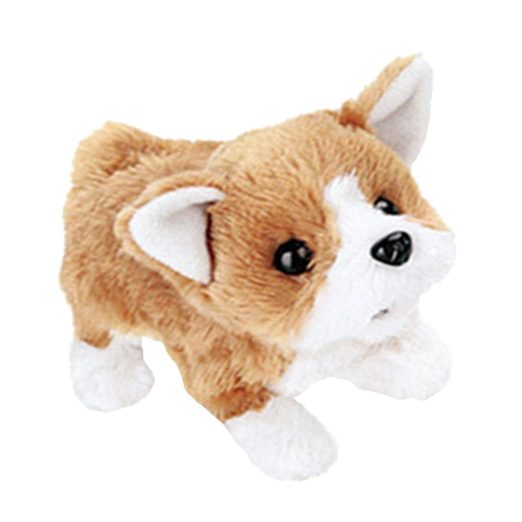 Electronic Plush Dog Robot Toy Walk Bark Wag tail Kids Gift Welsh Corgi
