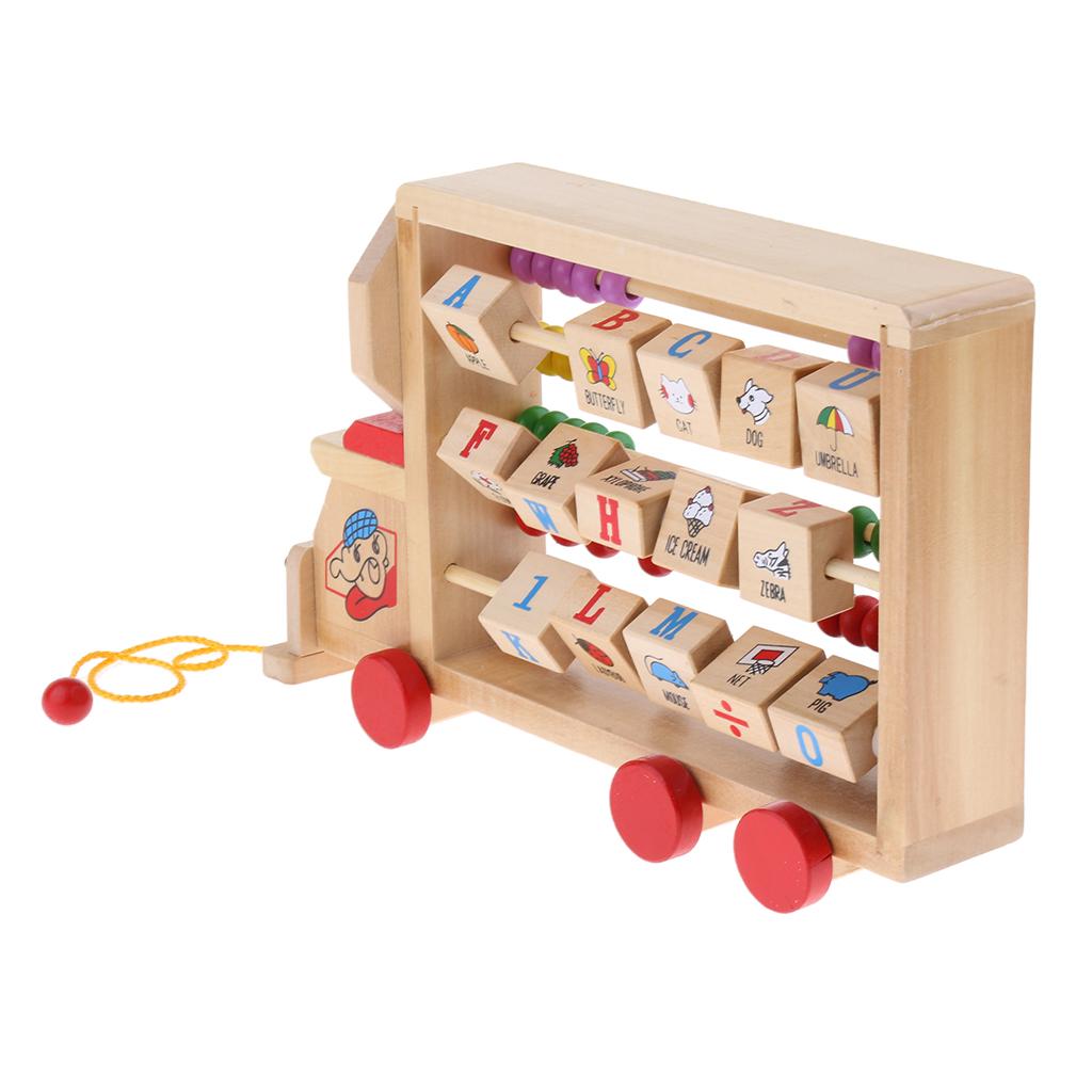 Children Baby Kids Learning Developmental Versatile Flap Abacus Wooden Toy