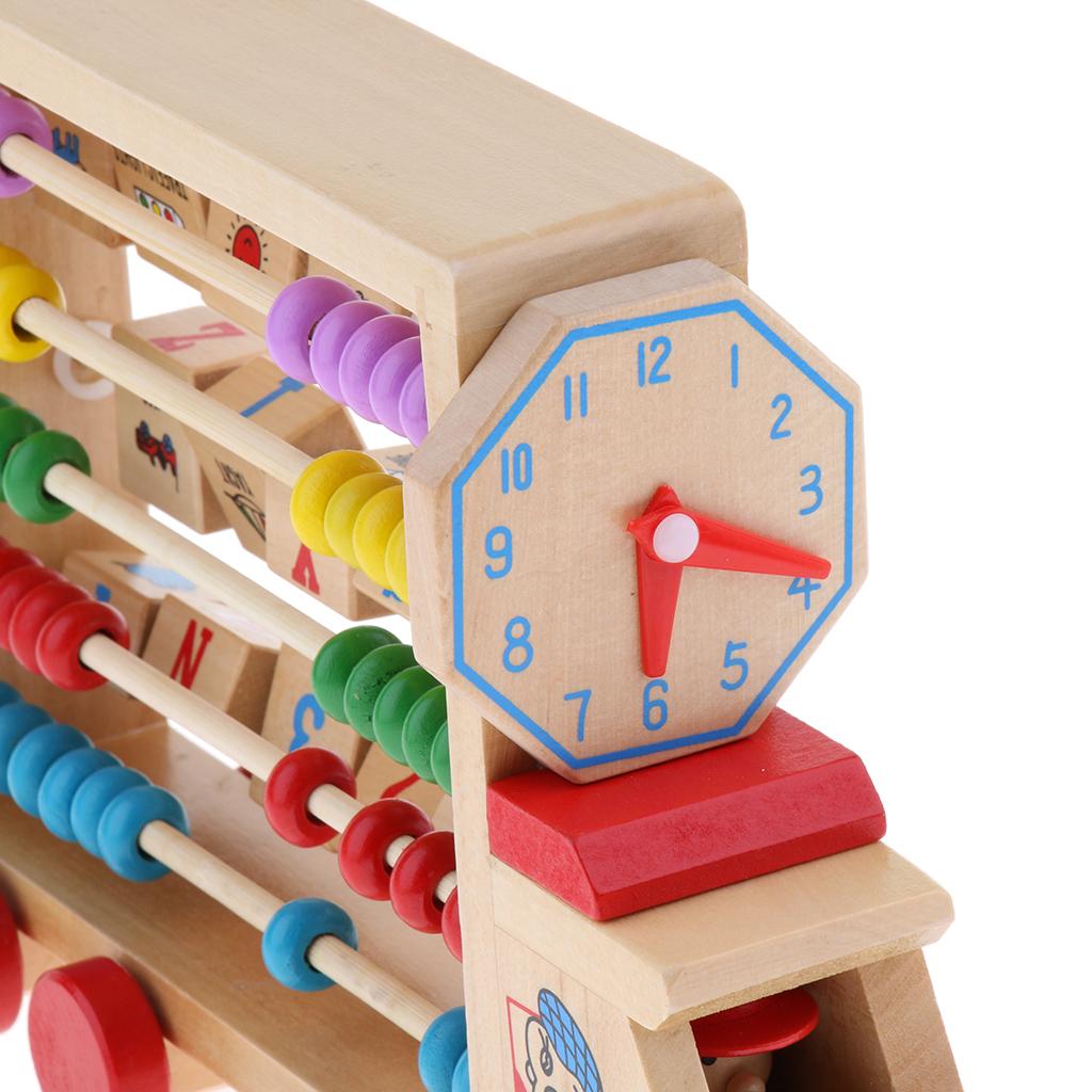 Children Baby Kids Learning Developmental Versatile Flap Abacus Wooden Toy