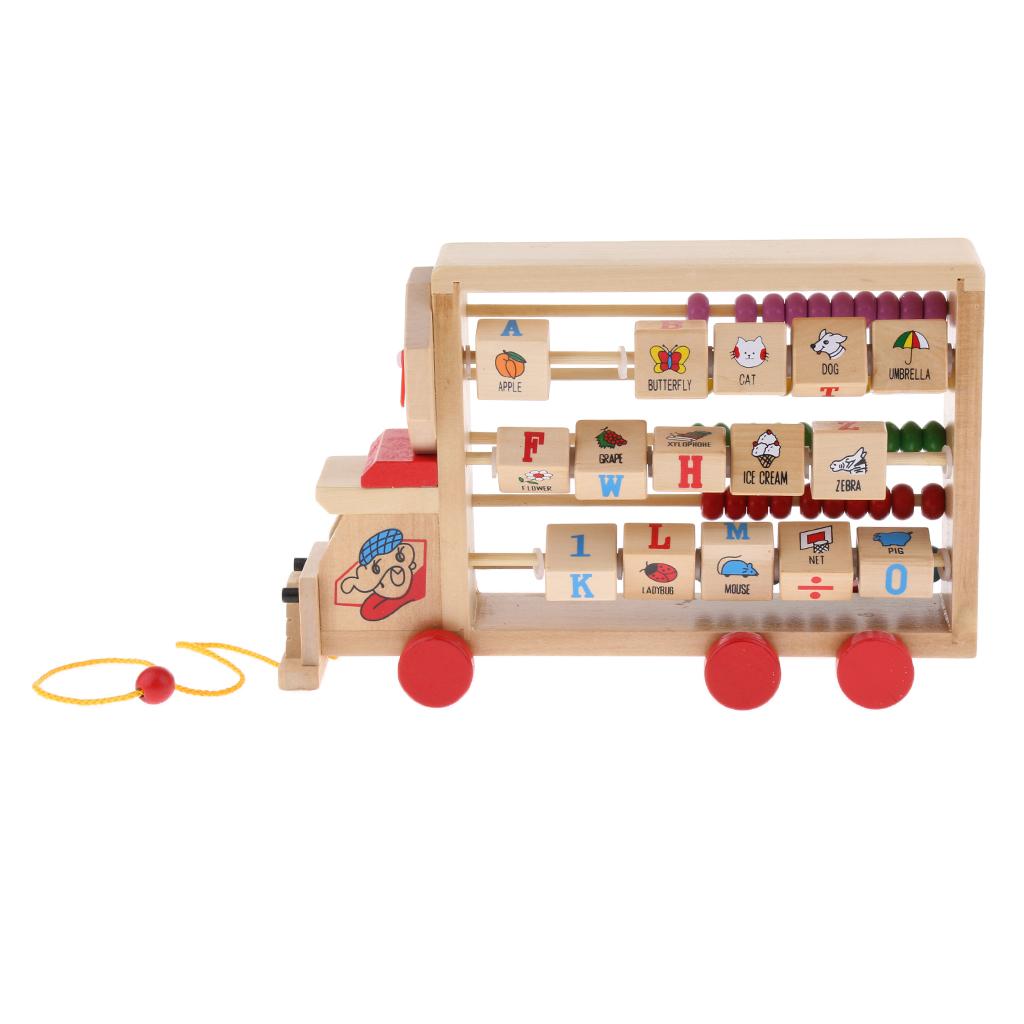 Children Baby Kids Learning Developmental Versatile Flap Abacus Wooden Toy