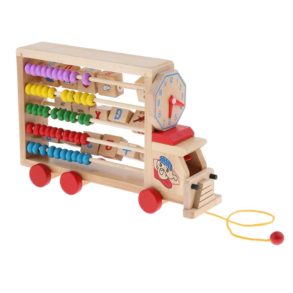 Children Baby Kids Learning Developmental Versatile Flap Abacus Wooden Toy