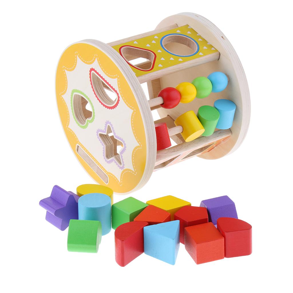 Wooden Shape Sorter Kids Toy Activity Development Learning Toddlers Play Fun