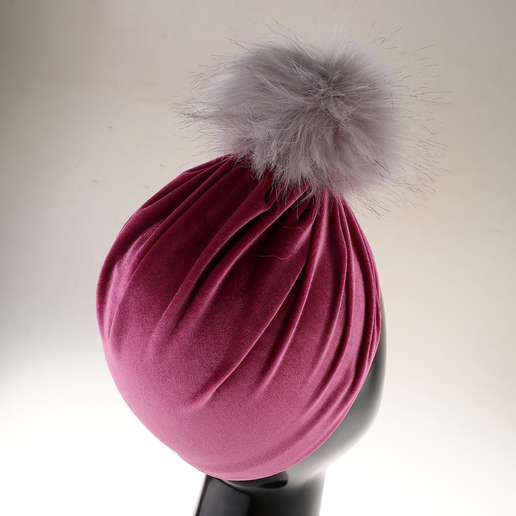 Newborn Infant Baby Winter Beanie Soft Velvet Turban Indian Hat Purple