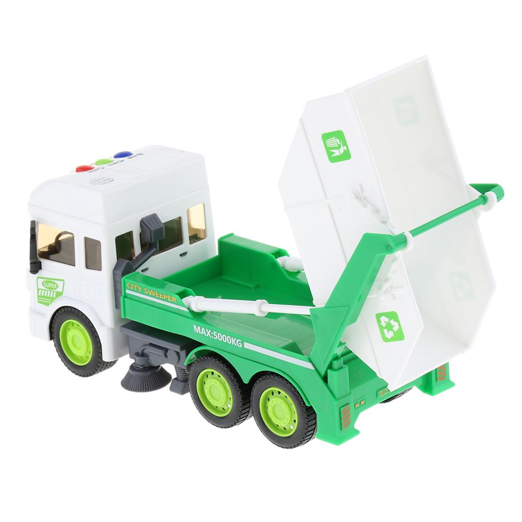 Electric Pull Back Truck w/ Sound Light Vehicle Kids Toy Sanitation Truck