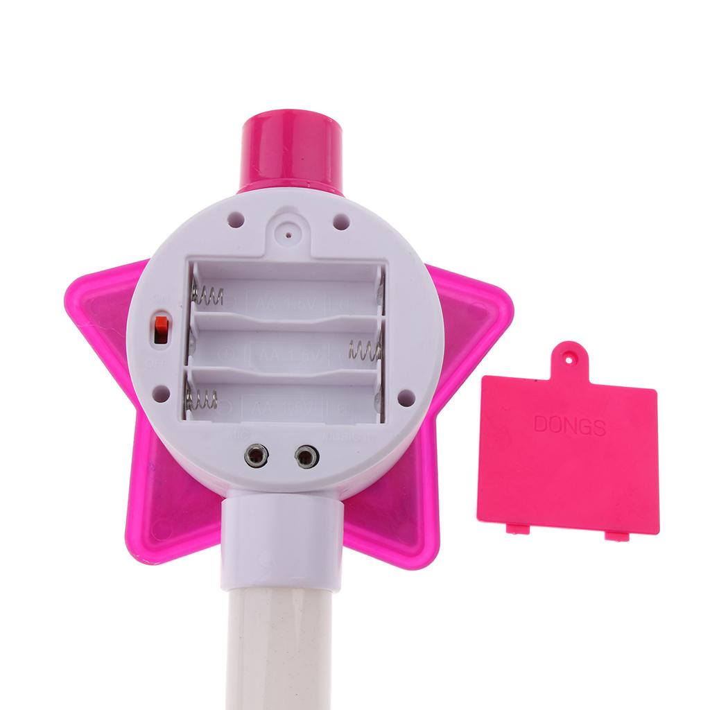 Kids Girls Pink Karaoke Learning Machine Adjustable Star Base Stand Microphone Music Toy