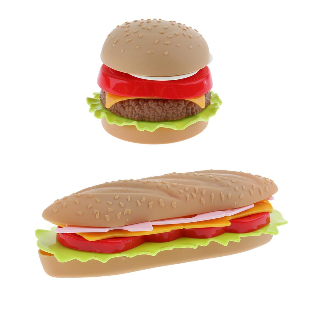 Simulation Kitchen Play Food Snack Role Play Pretend Toy Hamburger