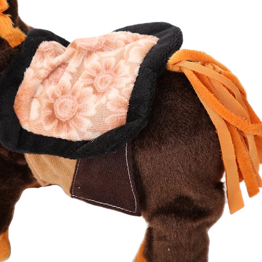 Kids Plush Electronic Pets Leash Remote Control Walking Horse Dark Brown