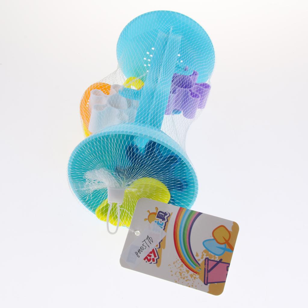 5pcs Beach Toys Castle Building Playset with Water Wheel, Sifter & Shovel