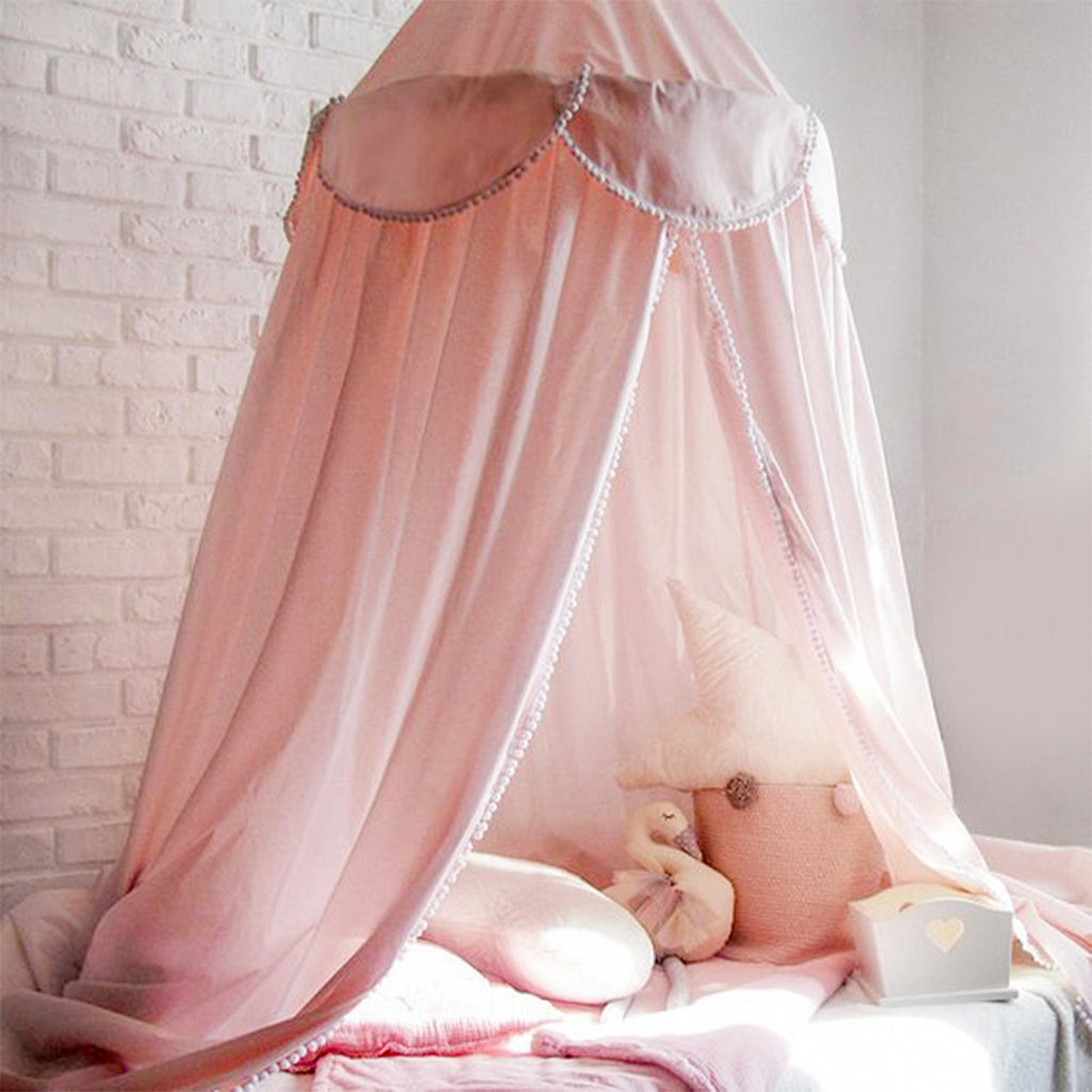 Kids Chiffon Bed Canopy Curtain Mosquito Net Bed Tent Bedroom Decor Pink