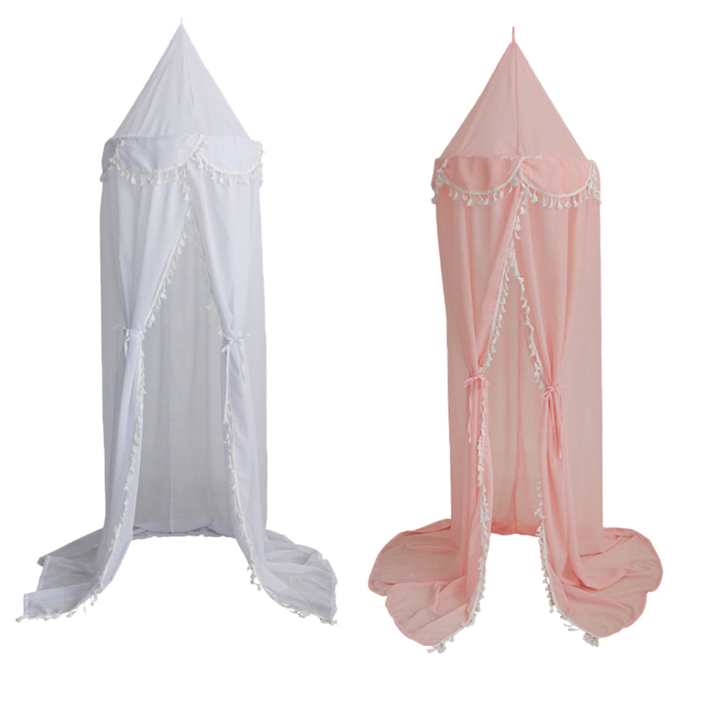 Kids Chiffon Bed Canopy Curtain Mosquito Net Bed Tent Bedroom Decor Pink