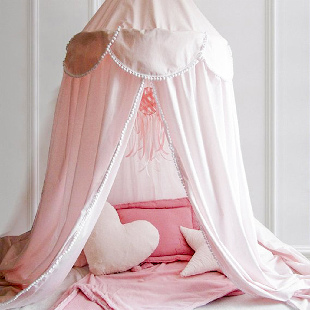 Kids Chiffon Bed Canopy Curtain Mosquito Net Bed Tent Bedroom Decor Pink