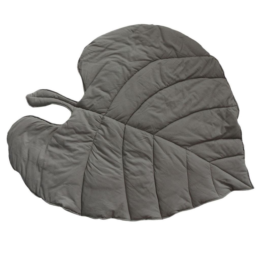 Baby Kids Game Gym Activity Play Mat Crawling Blanket Leaf Floor Rug Grey