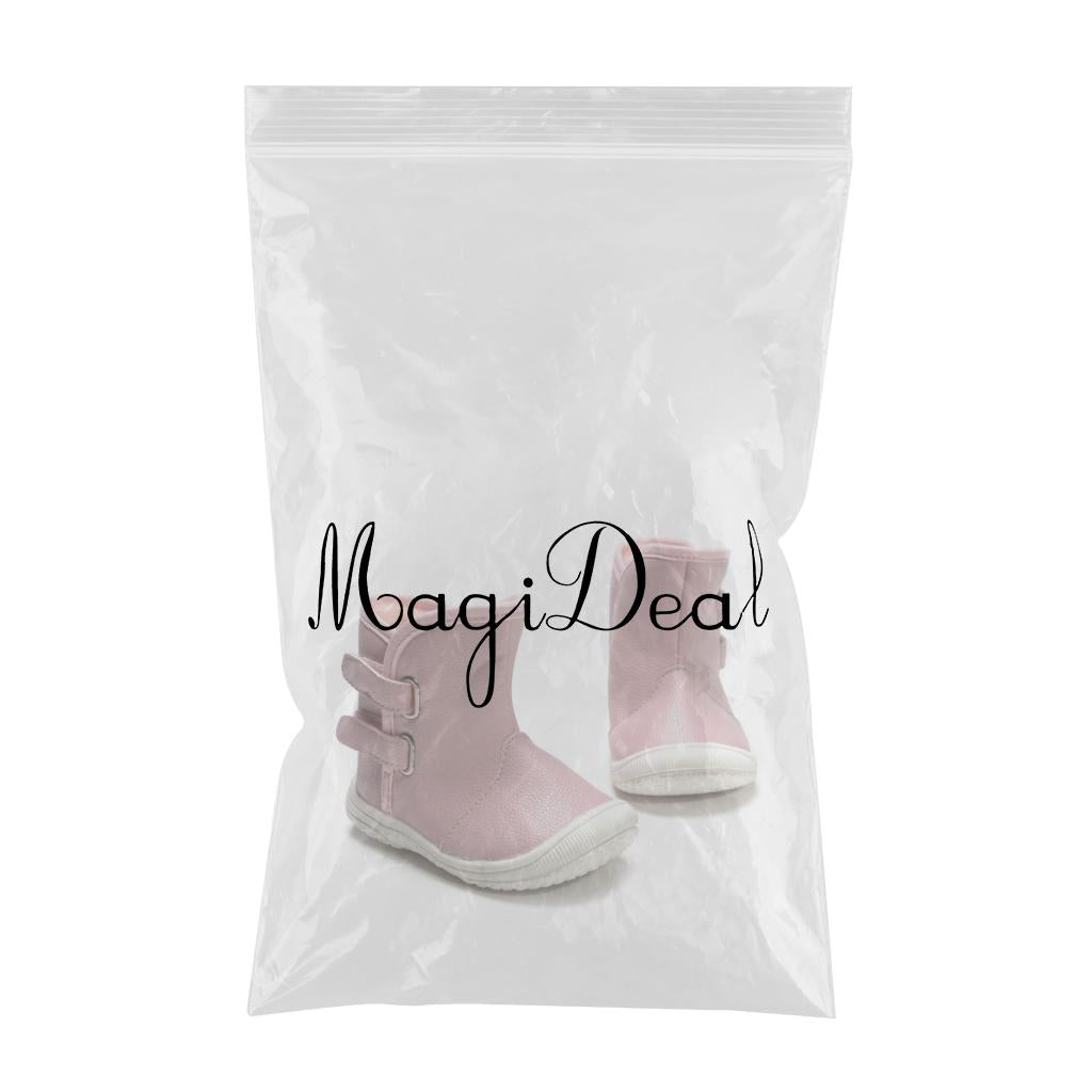 Baby PU Leather Rubber Soles Warm Snow Boots Pink (for 9-12Months)