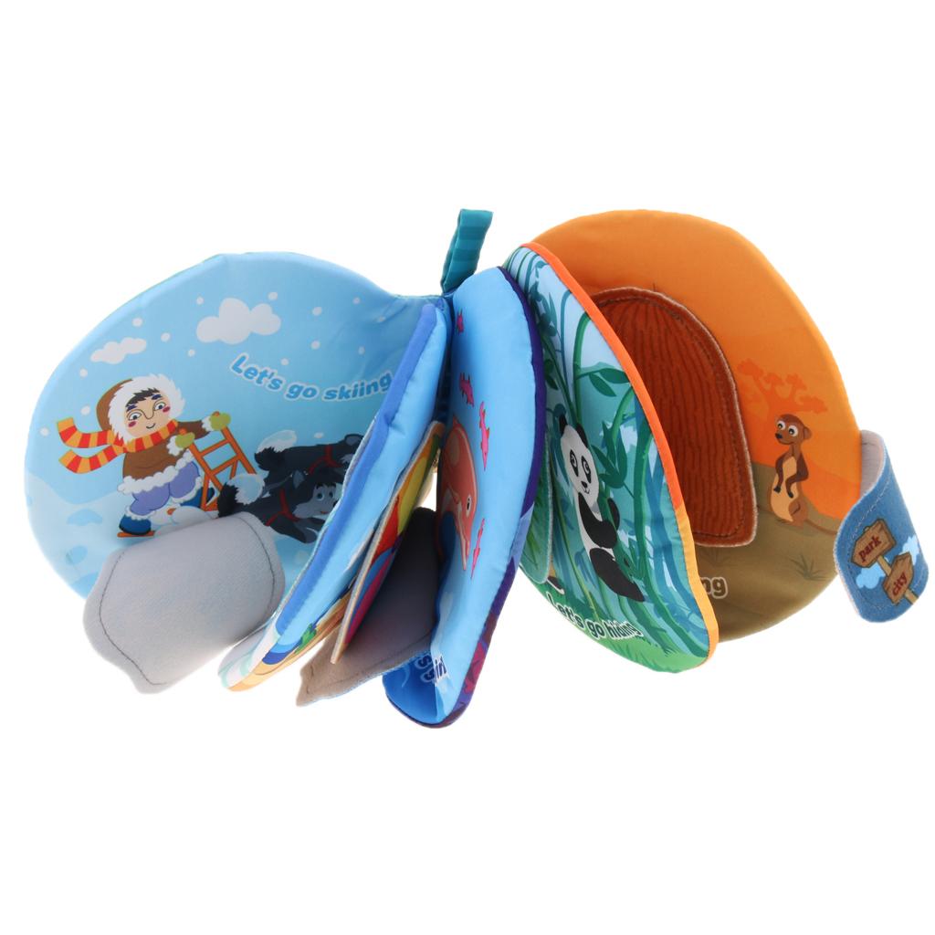 Non-Toxic Soft Cloth Book Crinkle Friction w/ rustling Sound Baby Toy Let Go